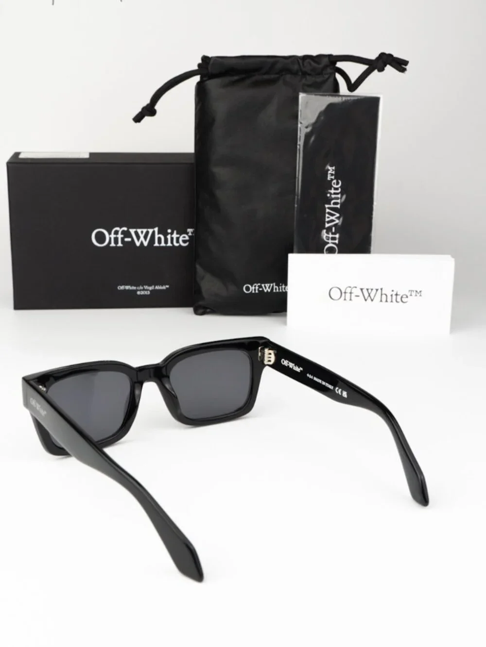 Off-White MIDLAND Women Sunglasses Black Grey Square OERI108 1007 NEW AUTHENTIC